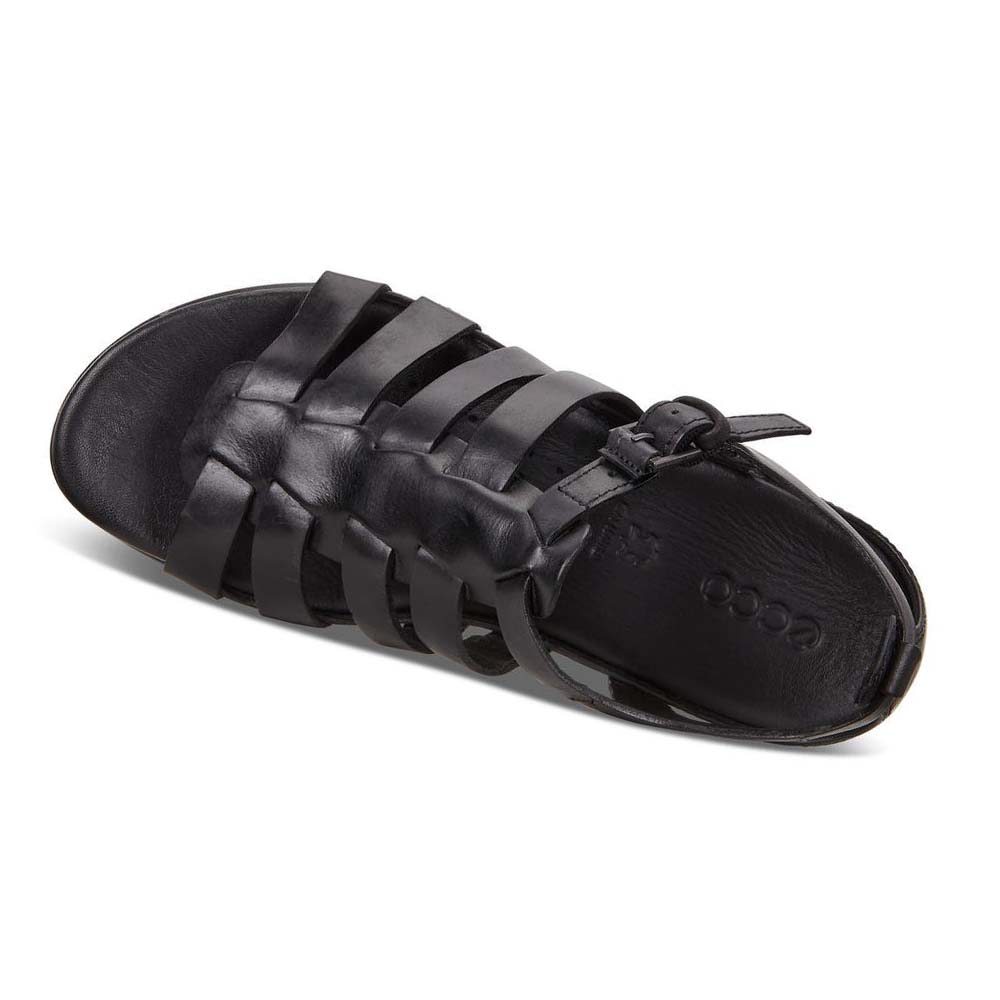 Women's Ecco Flash Flat Sandals Black | USA 178JPQ